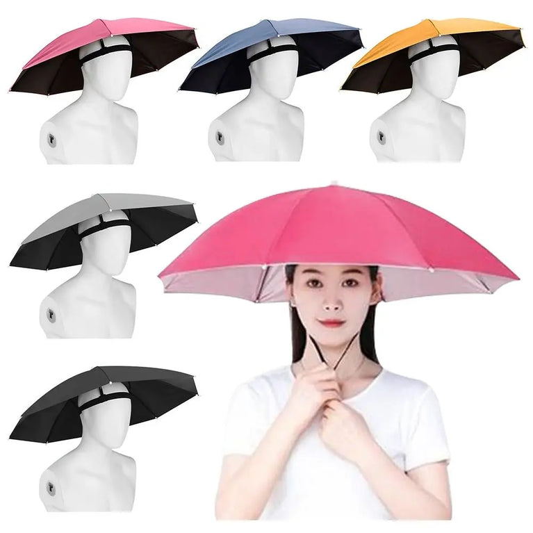 Foldable Head Umbrella Hat | Hands-Free Sun & Rain Protection