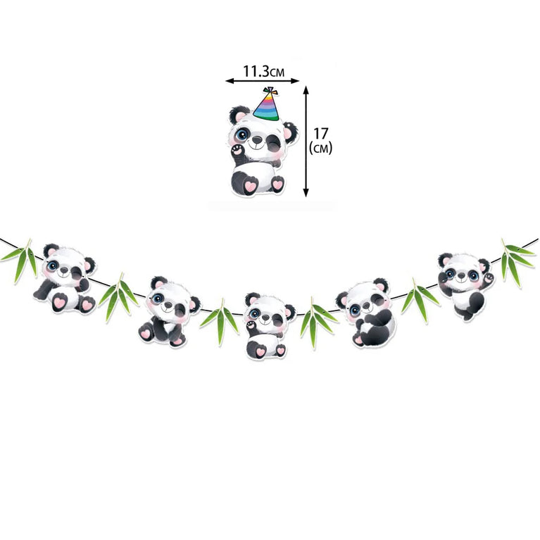 Panda Birthday Party Disposable Tableware Set Plates Cups Napkins Banner Decor