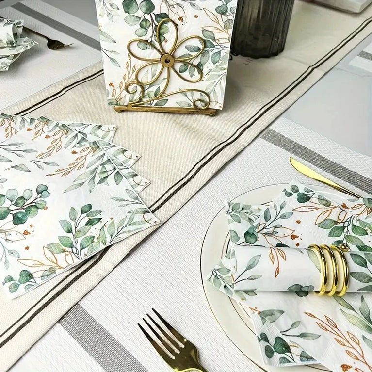 Eucalyptus Disposable Paper Napkins Soft Absorbent Party Towels