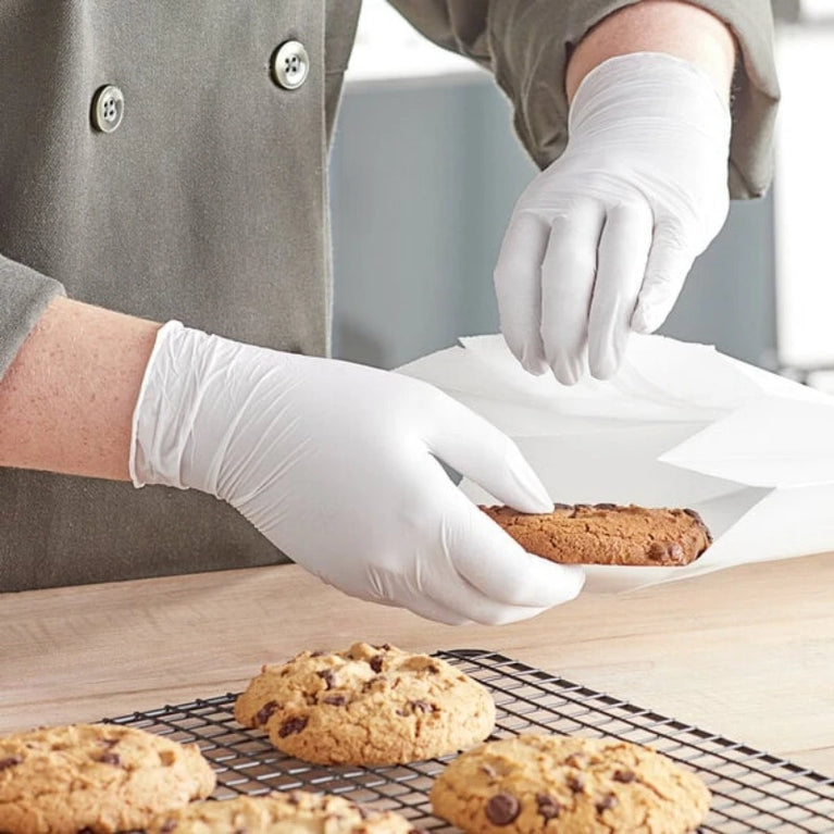 White Nitrile Disposable Gloves 4mil Food Grade Kitchen Work Gloves