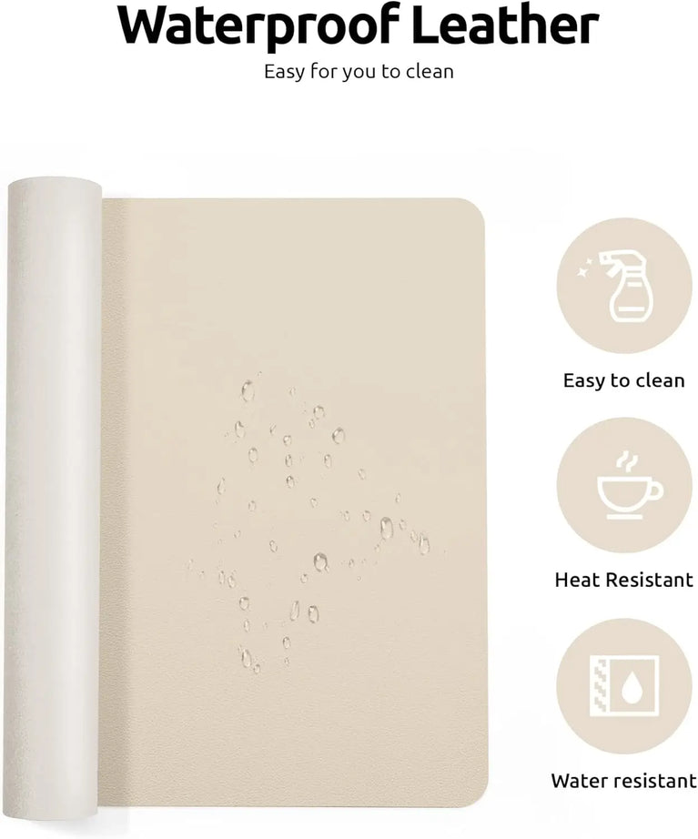 Professional Leather Desk Pad | Large Non-Slip Mouse Pad & Desk Protector