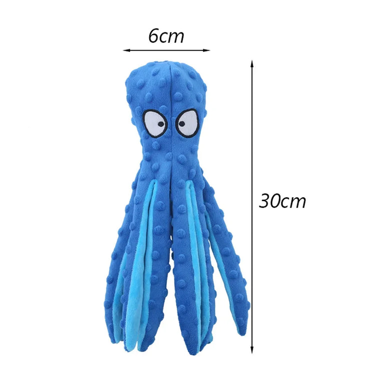 Octopus Plush Puppy Dog Chew Toy Squeaky Crinkle Training Toy Fun