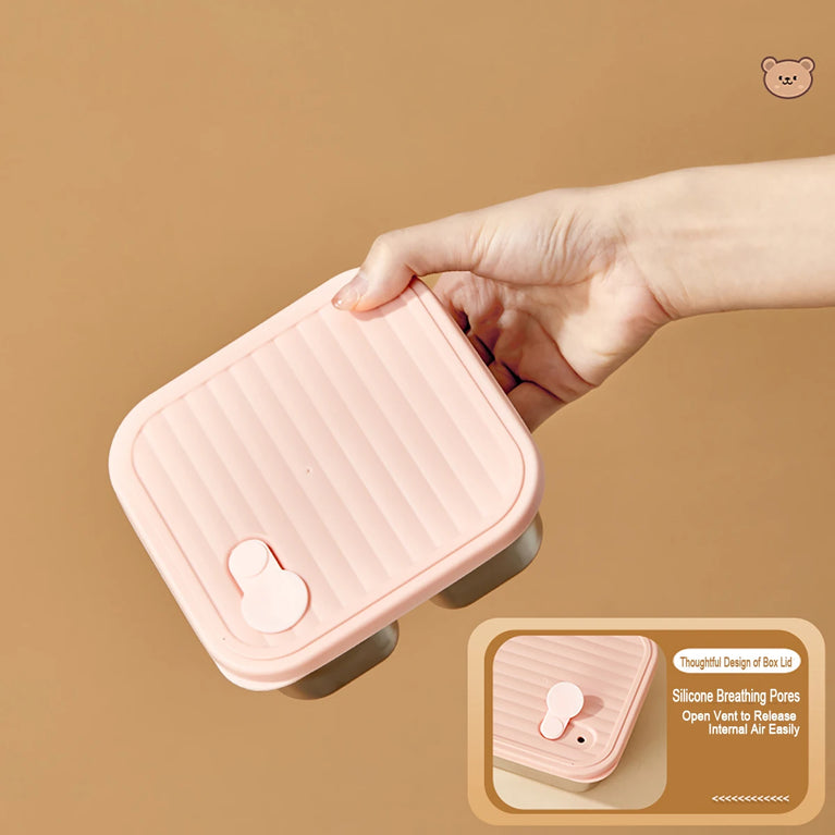 Portable Large Capacity Sealed Bento Lunch Box Stainless Steel Fruit Salad Food Container