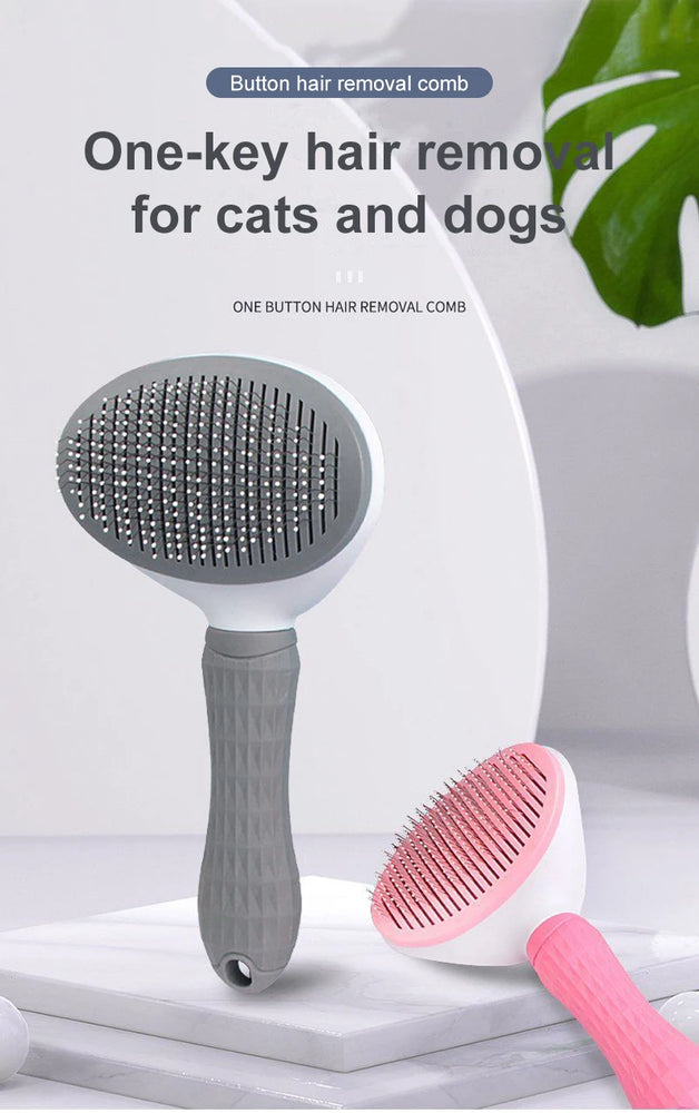Stainless Steel Pet Grooming Brush | Pro Hair Remover & Comb