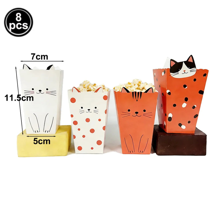 Cute Animals Tableware Cat Shaped Dinner Plates Disposable Party Set
