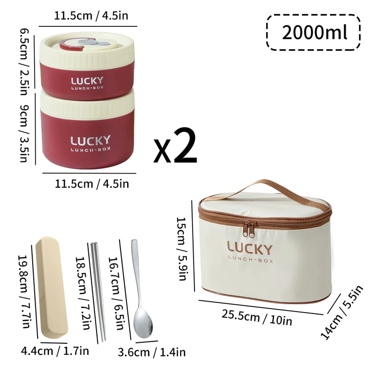 Bento Lunch Box Set Portable Keep Warm Insulated Stainless Steel Thermal Food Container Bag