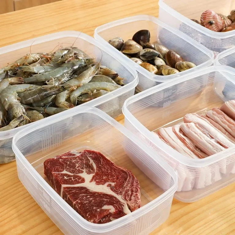 Fresh Keeping Food Storage Box with Lid Refrigerator Organizer Containers Set
