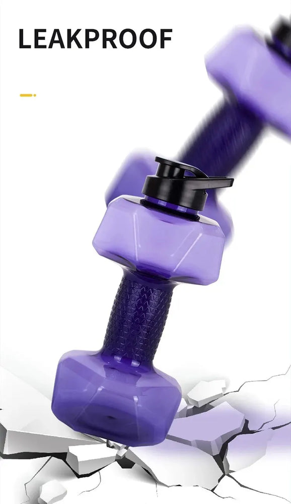1500ML Dumbbell Shaped Gym Waterbottle Portable Fitness Drinking Bottle