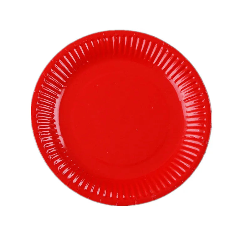 Solid Color Disposable Tableware Set Plates Cups Party Wedding Decoration Kit