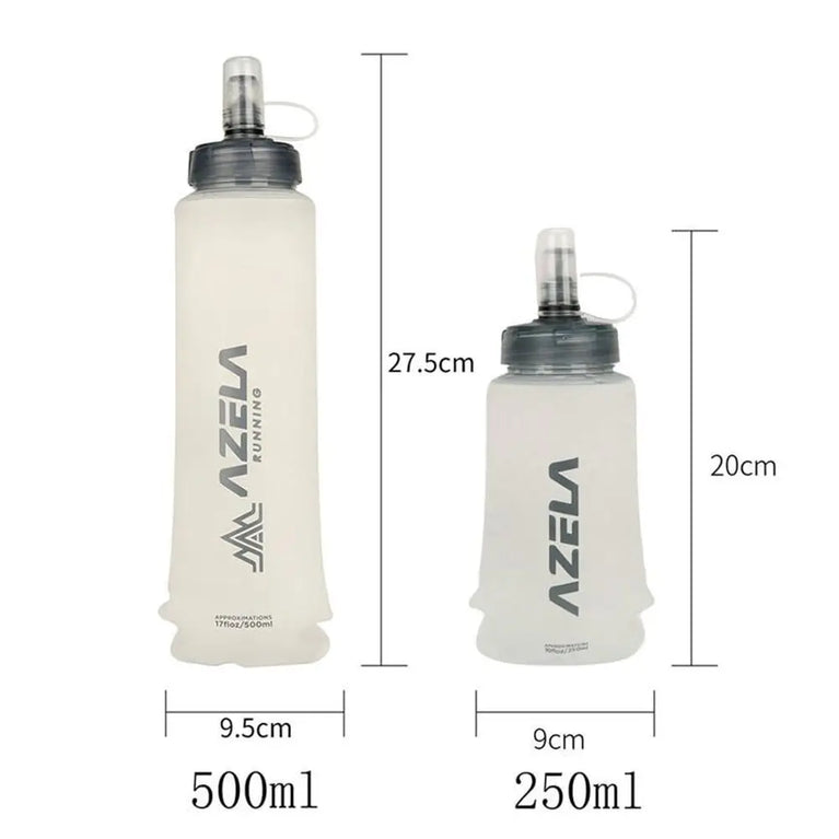 250/500ml Folding Soft Sport Water Bottle Portable Lightweight Camping Running Hydration Bag