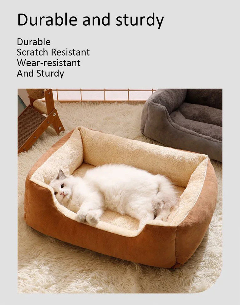Soft Plush Cat Bed Cushion Basket House for Cats