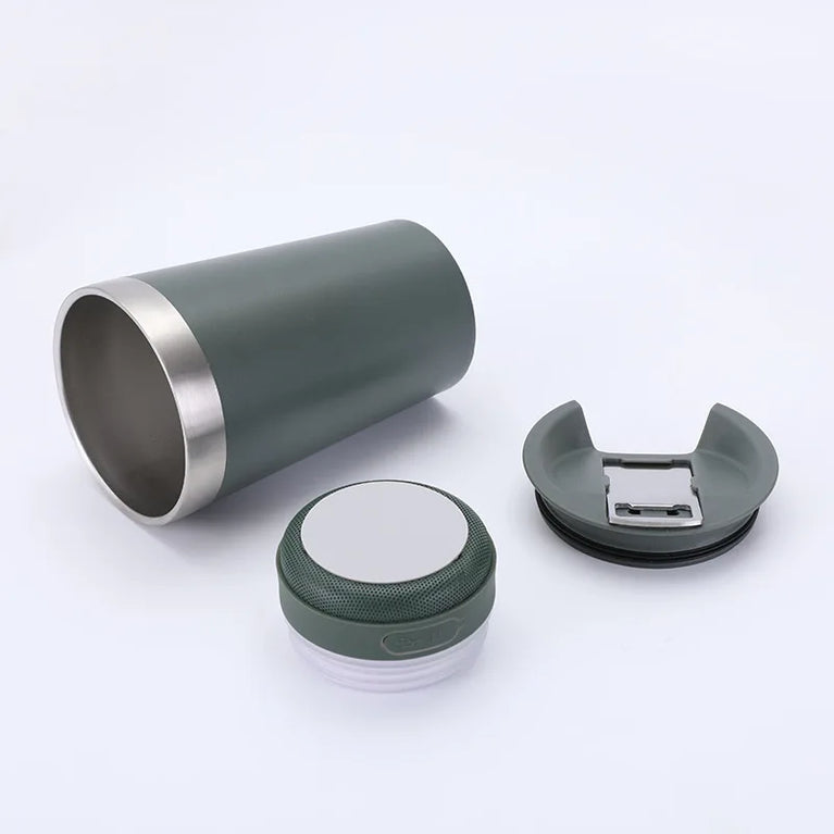 450ml Stainless Steel Vacuum Flask with Bluetooth Speaker Lid
