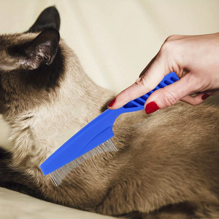 6PCS Flea Metal Lice Cat Dog Deshedding Grooming Comb Kit Tool Set