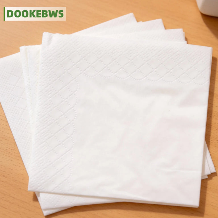 Soft Disposable Dining Napkins Double Layer Absorbent Paper Towels