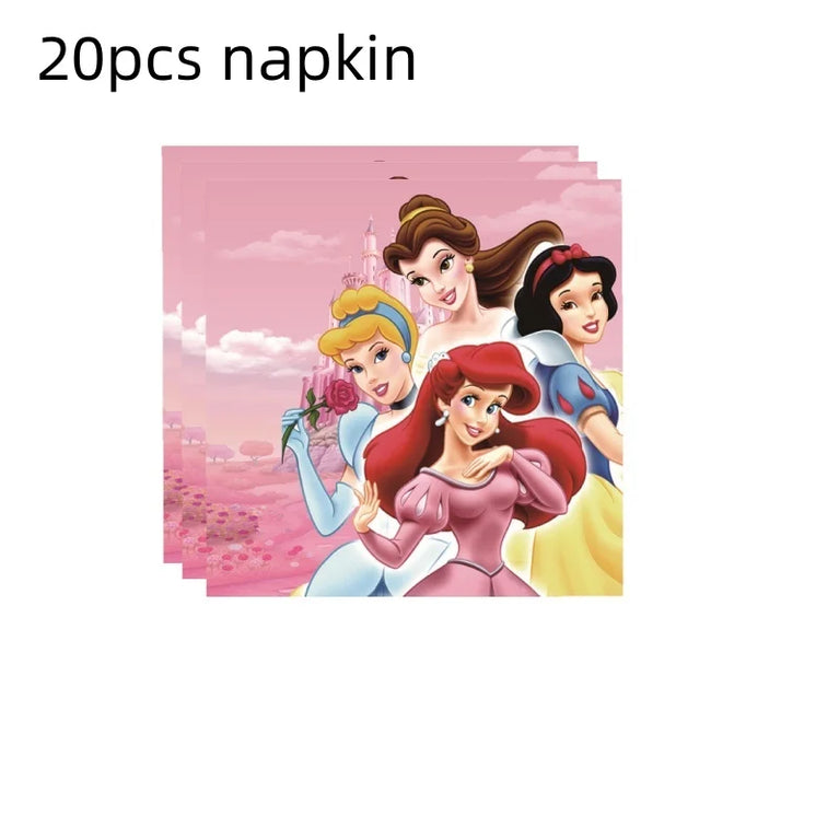 Princess Six Theme Party Disposable Tableware Set Girls Birthday