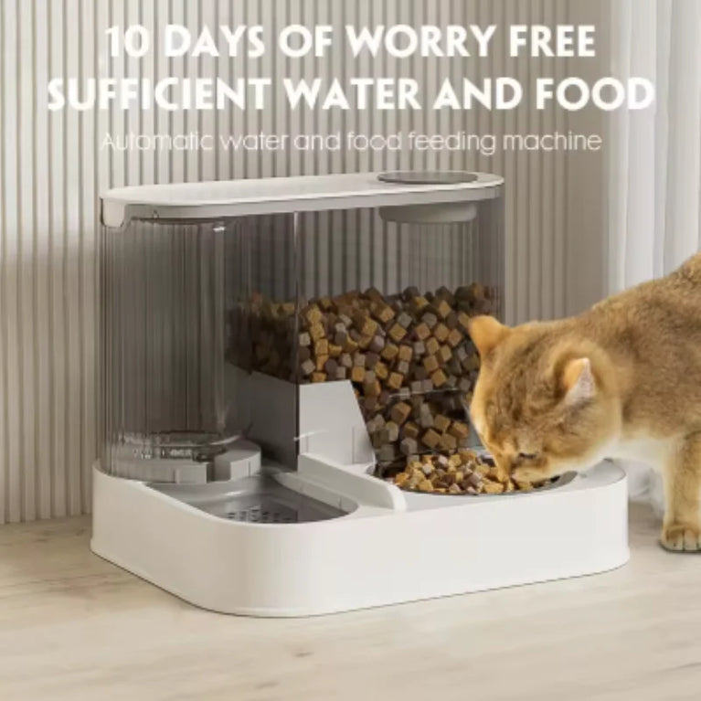 Automatic Cat Feeder with WaterFountain Food Storage PetBowl Dispenser