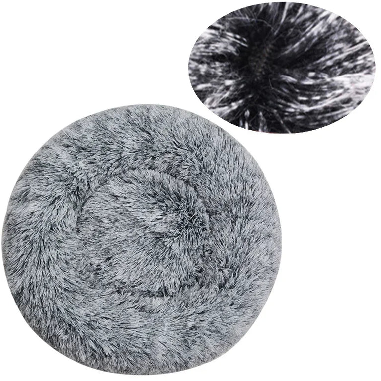 Round Plush Environment Friendly Dog Bed 40-90cm Soft Warm Pet Sleeping Nest