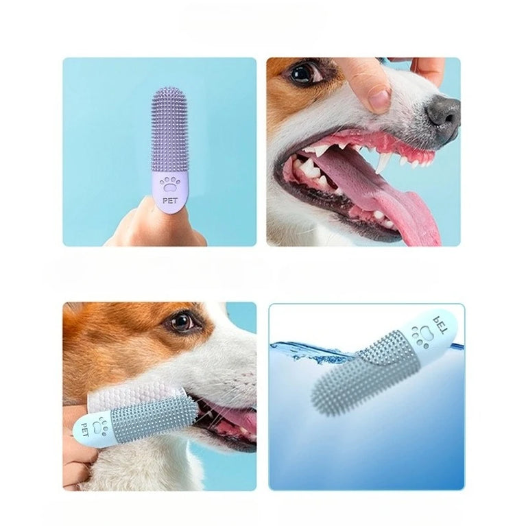 360° Silicone Finger Toothbrush | Durable Pet Dental Brush
