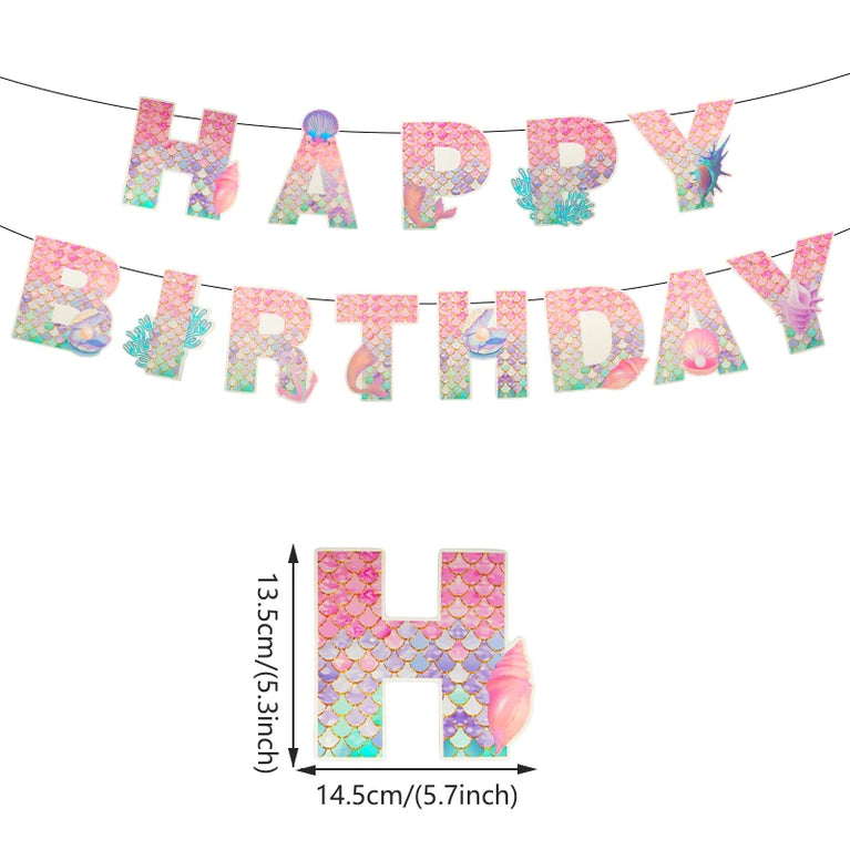 Mermaid Princess Birthday Party Set | Enchanting Disposable Tableware