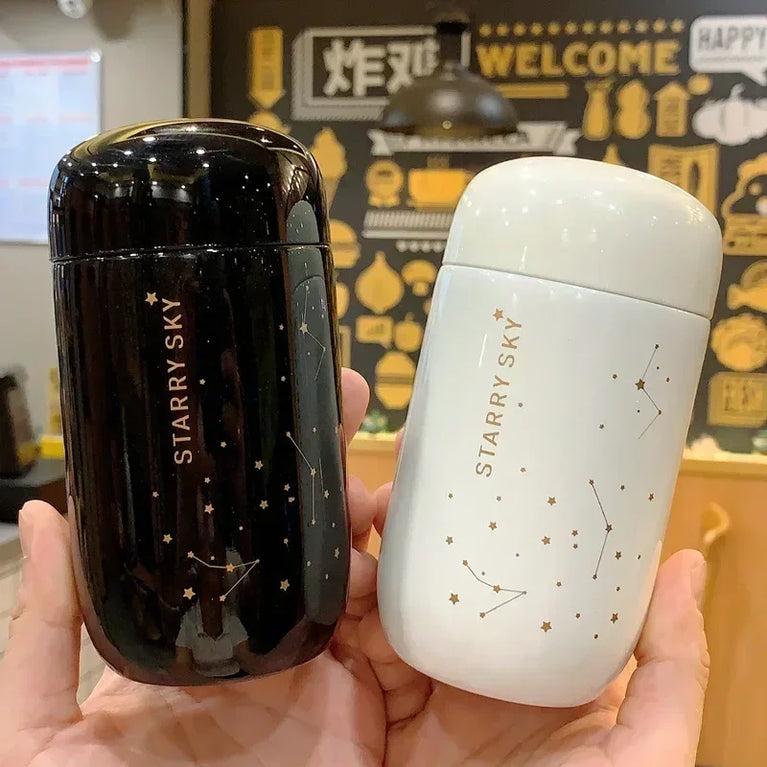 Starry Sky Mini Thermos Bottle 200ml Insulated Travel Mug Steel