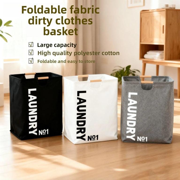 Large Capacity Waterproof Laundry Basket | Foldable Fabric Storage Bin with Handles