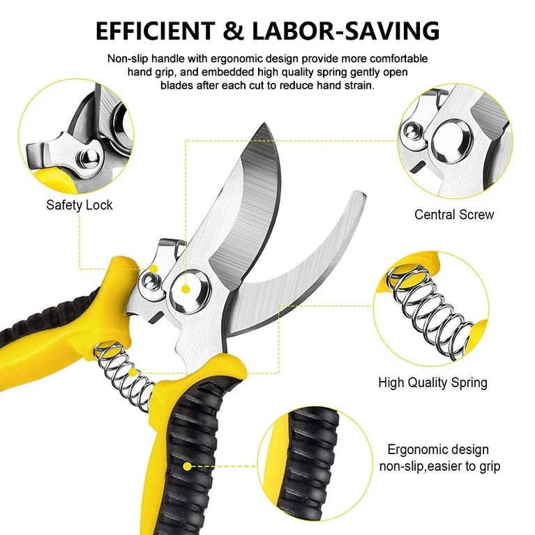 Easy Use Metal Garden Scissors Hand Pruners Tree Pruner Tool