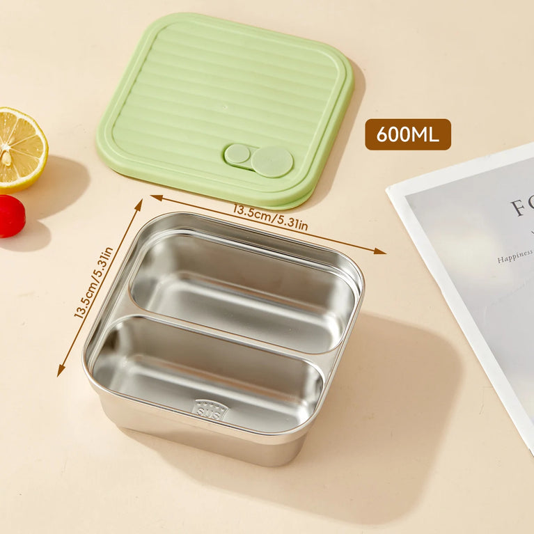Portable Large Capacity Sealed Bento Lunch Box Stainless Steel Fruit Salad Food Container