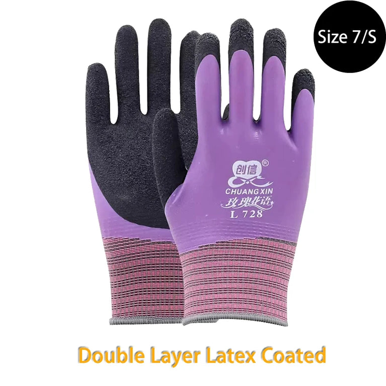 Super Grip Rubber Coated Waterproof Gardening Gloves Anti Slip Work