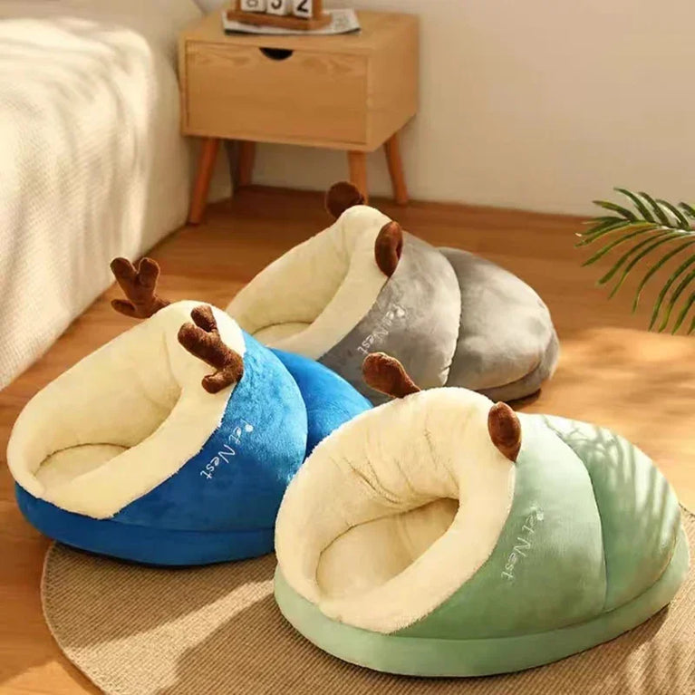 Soft Winter Warm Plush Dog Sofa Bed Cozy Cave Kennel Removable Cover Pet Nest