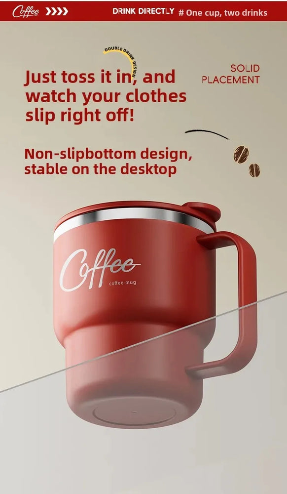 304 Stainless Steel Double Wall Coffee Mug with Handle Leakproof Cup