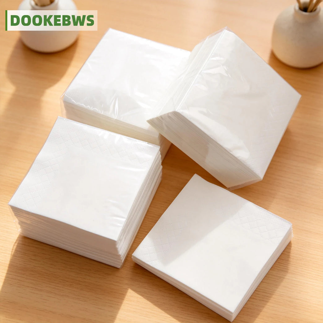 Soft Disposable Dining Napkins Double Layer Absorbent Paper Towels