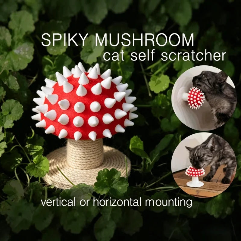 Cat Grooming Brush Mushroom Wall Scratcher Self Groomer Comb Tool