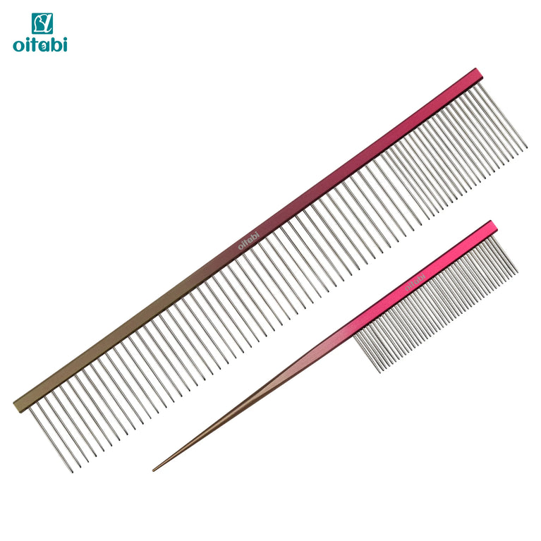 Professional Pet Grooming Comb Gradient Aluminum Stainless Steel Dog Cat Comb Tool