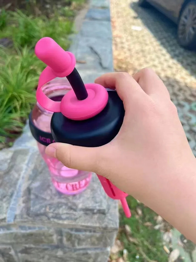 Cute Large Capacity Waterbottle With Straw Leak Proof Tumbler
