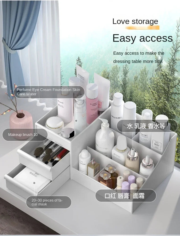 Plastic Drawer Makeup Storage Box Desktop Stationery Organizer
