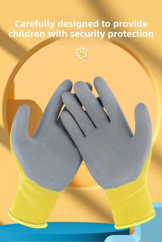Kids Waterproof Wear Resistant Gardening Gloves Stab Proof Latex