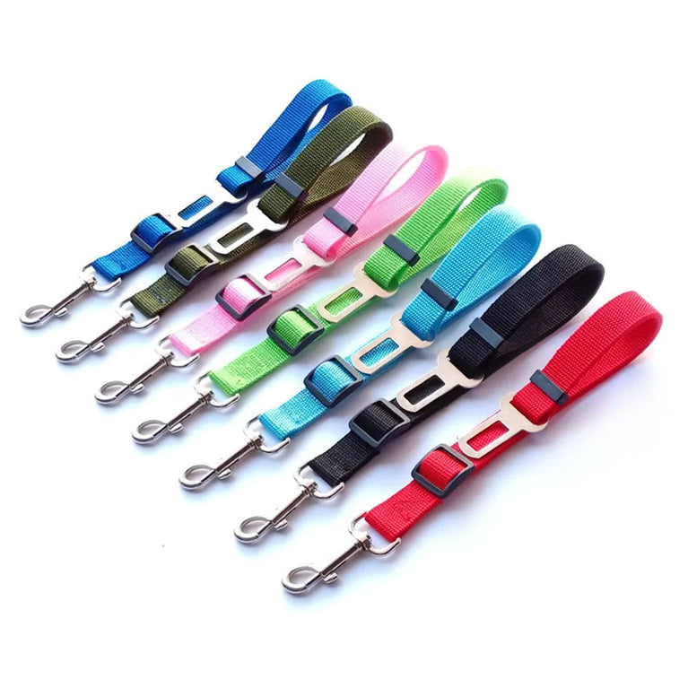 Adjustable Reflective Dog Car Seat Belt Harness With Lights Safety Travel Belt