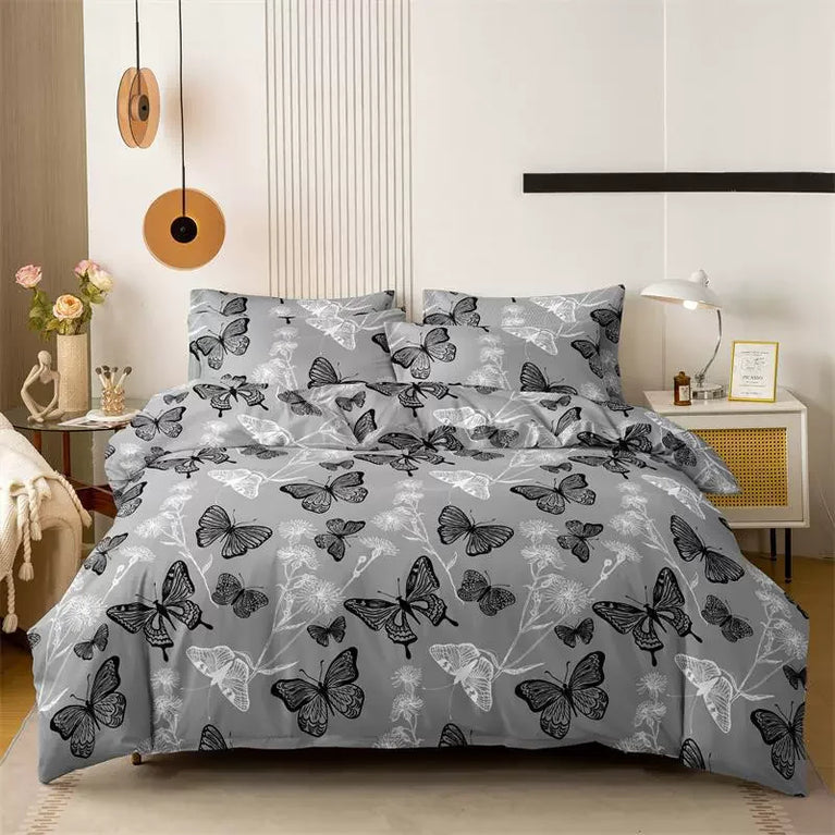 3-Piece Printed Brushed Duvet Cover Set | Soft & Breathable Bedding Collection