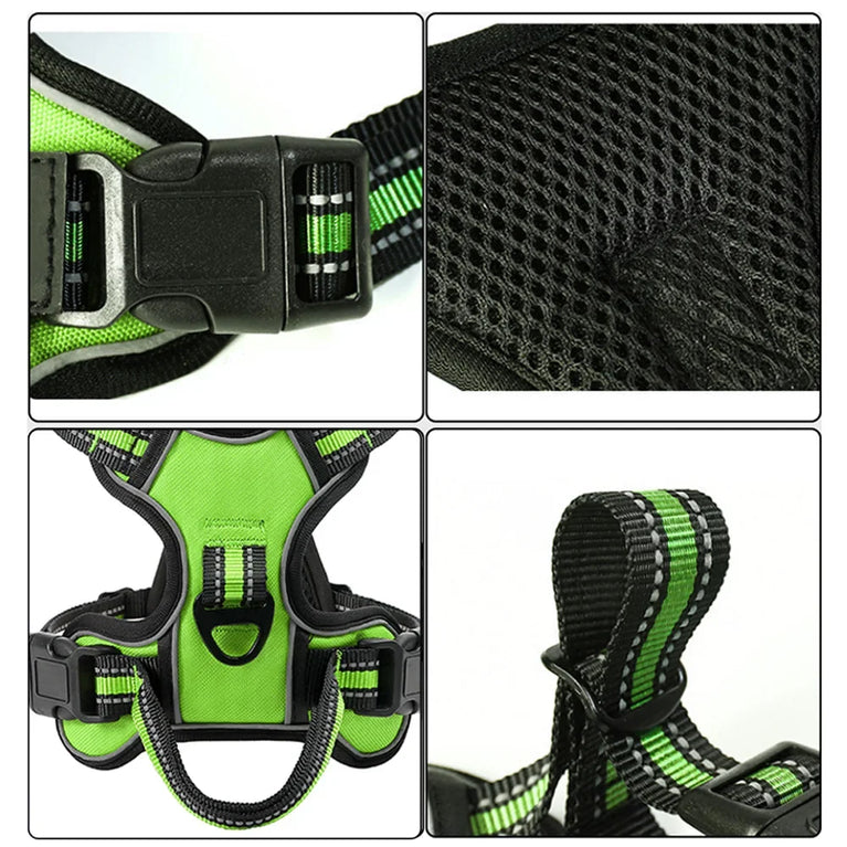 Adjustable Nylon Dog Harness No Pull Reflective Breathable Pet Vest