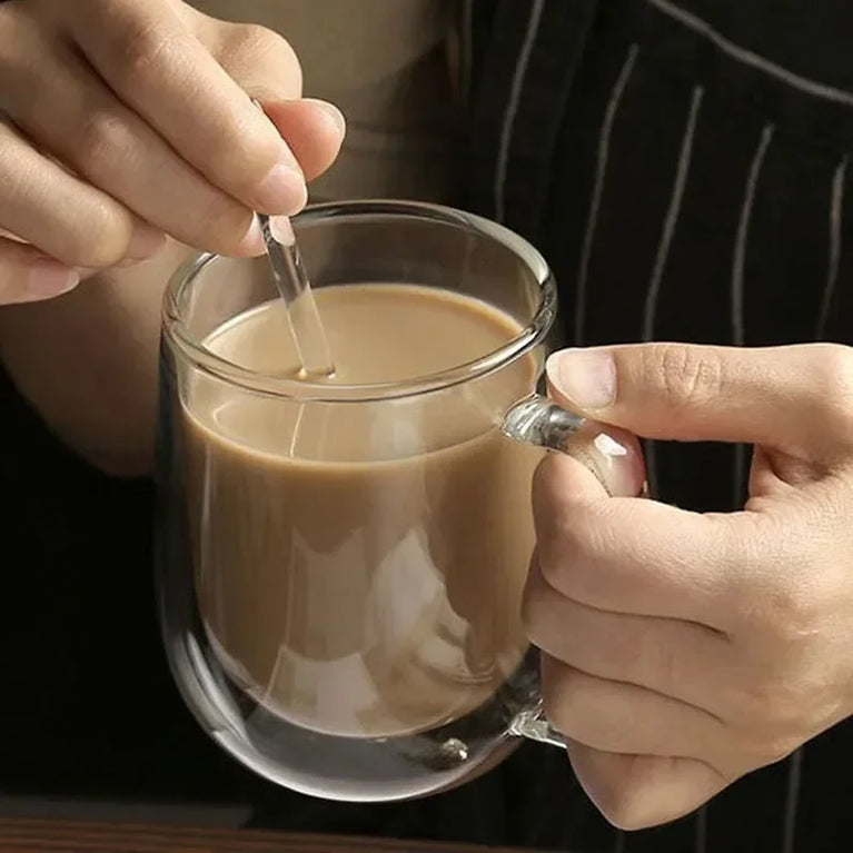 Double-Wall Borosilicate Glass Cup | Heat-Resistant Insulated Drinkware