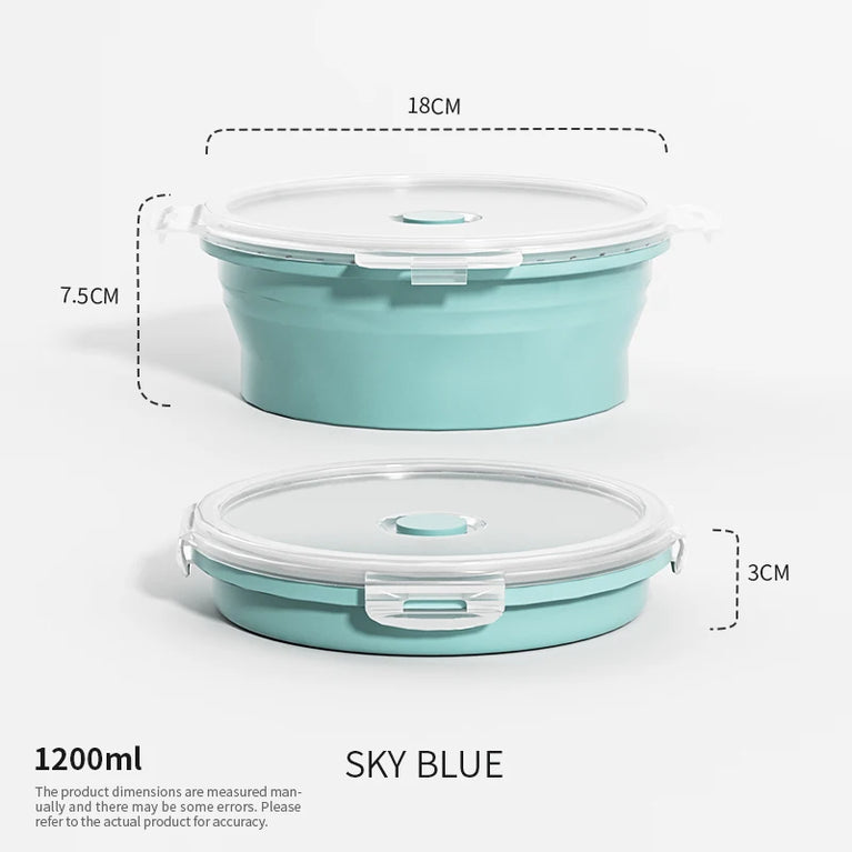 Collapsible Silicone Food Storage Containers with Lids Leakproof