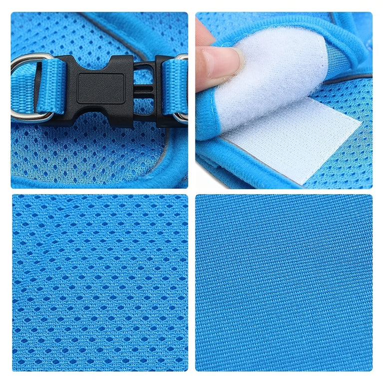 Reflective Breathable Mesh Puppy Dog Harness And Leash Set No Pull Vest