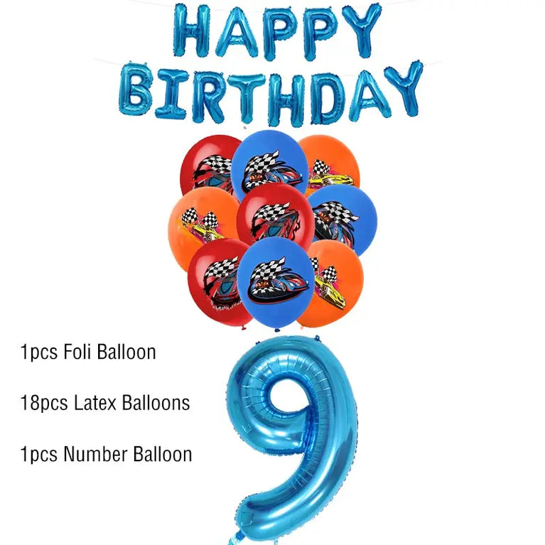 Happy Birthday Wheels Racing Car Party Disposable Tableware Set for Kids Celebration