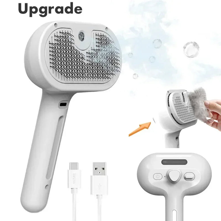3-in-1 Electric Cat Hair Brush Steam Spray Grooming Comb Tool