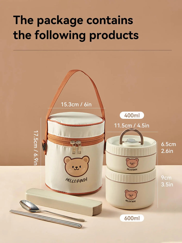 304 Stainless Steel Thermal Bento Lunch Box Leakproof Insulated Food Container