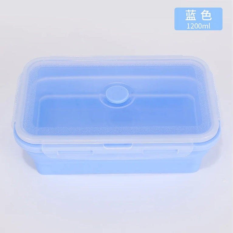 4PS Collapsible Silicone Food Storage Containers with Lids Vent Kitchen Meal Prep Set