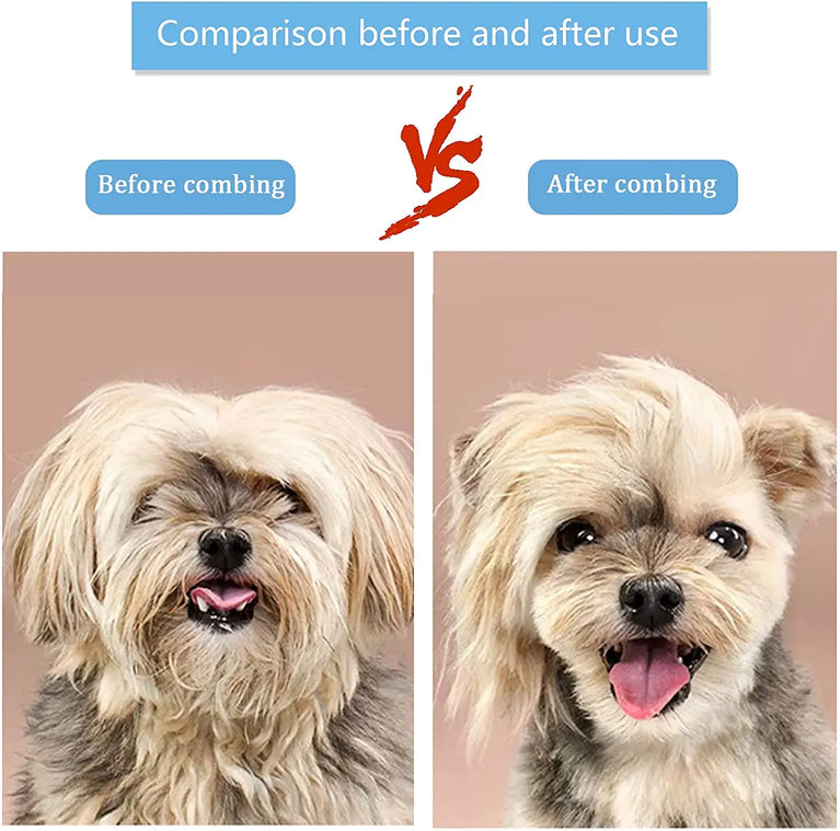 Stainless Steel Pet Grooming Brush | Pro Hair Remover & Comb