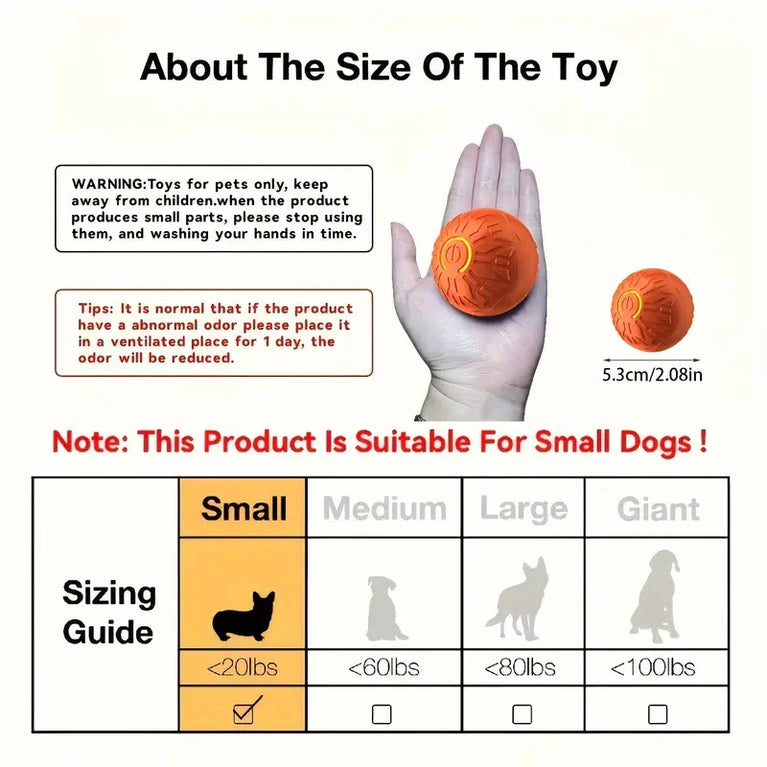 Smart Interactive Dog Toy Ball | Automatic Bouncing Rolling Toy