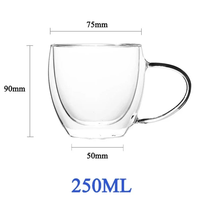 Double-Wall Borosilicate Glass Cup | Heat-Resistant Insulated Drinkware