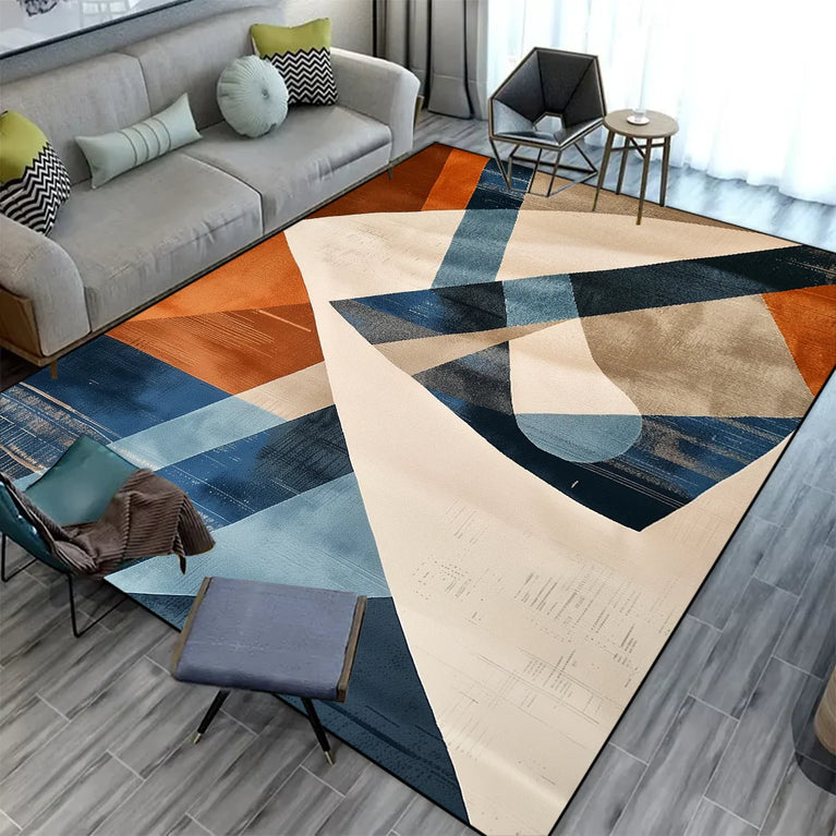 Large Geometric Non-Slip Washable Area Rugs for Modern Living